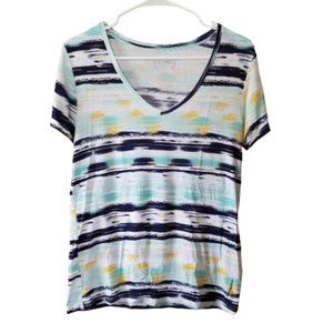 3/$20 Mudd Striped Watercolor V-Neck T-Shirt